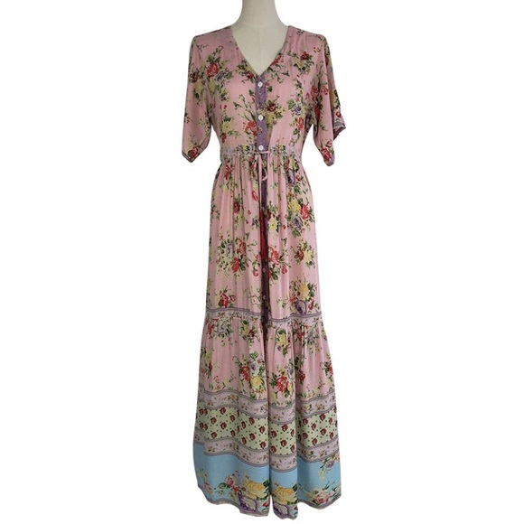 🌻🌻🌻🌻Summer love floral Summer button up dress - Picture 3 of 8